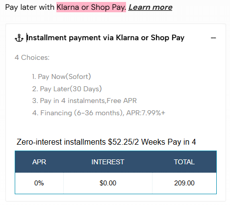 What is Klarna & Shop Pay Installments & PayPal Pay Later and How does Klarna & Shop Pay Installments & PayPal Pay Later work?