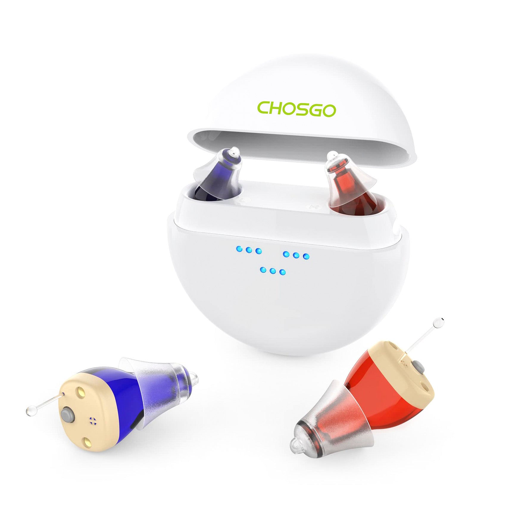CHOSGO K419R Rechargeable Digital Mini CIC Hearing Aids | Invisible OTC FDA-Registered (Pair)