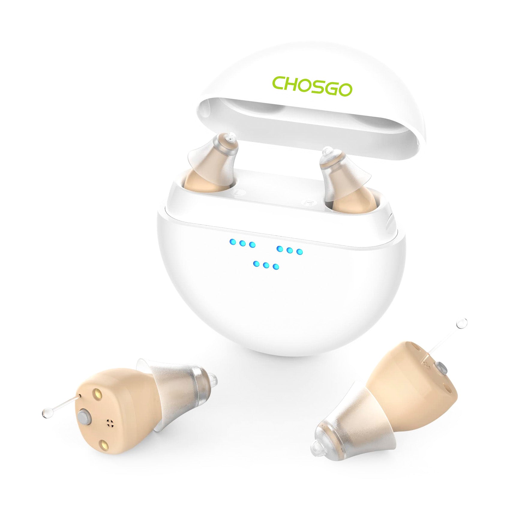 CHOSGO K419R Rechargeable Digital Mini CIC Hearing Aids | Invisible OTC FDA-Registered (Pair)