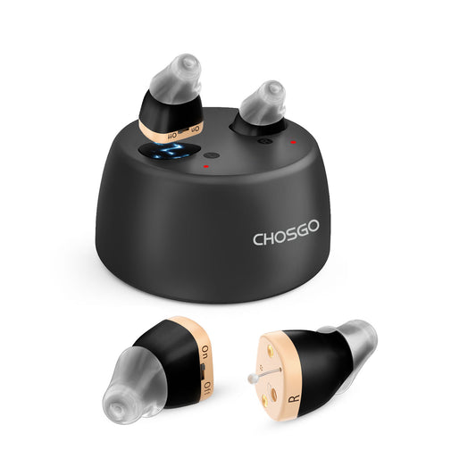 CHOSGO K19 Mini CIC Rechargeable Hearing Aids | $99 Invisible Hearing Aids for Seniors, FDA-Registered