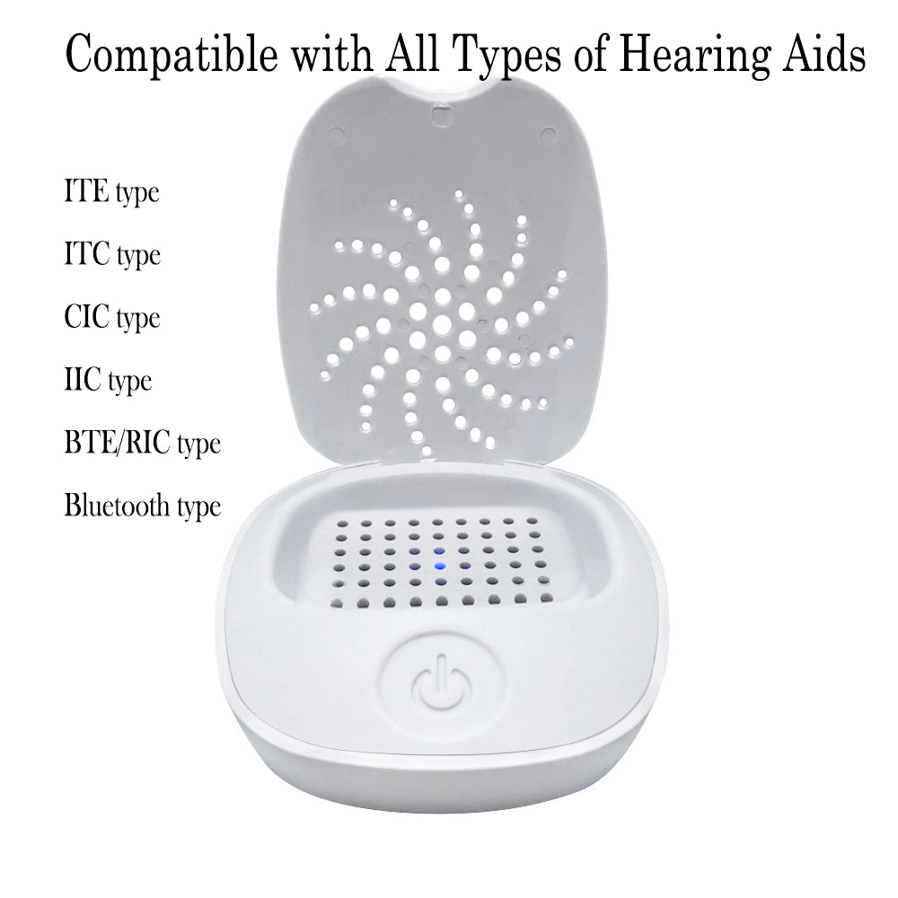 Hearing Aids UV Drying and Sterilization Box, Electronic Dehumidifier, USB Type-C Plug-in