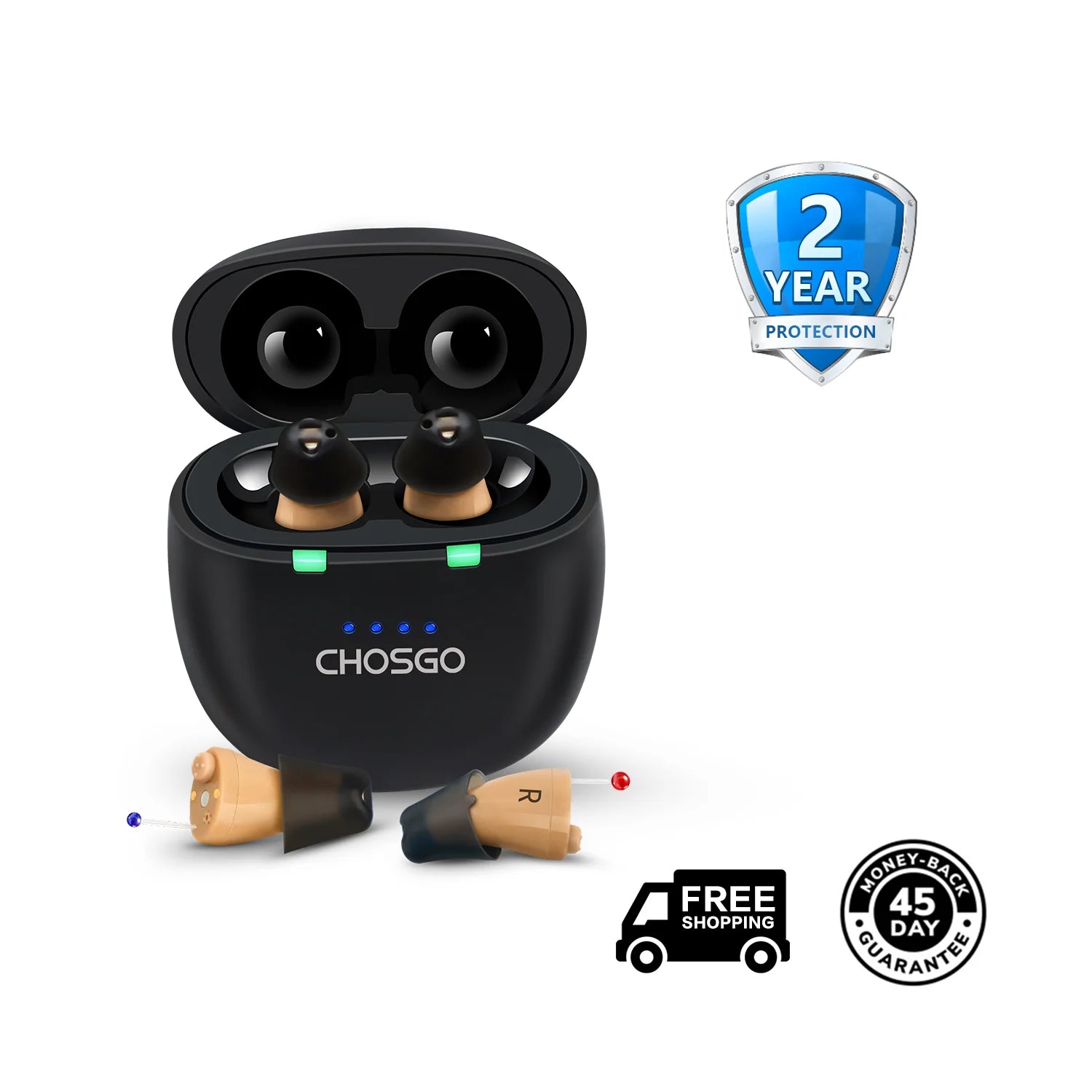 SmartU Bluetooth Hearing Aids for Seniors | AI Noise Reduction, App Self-Fit – CHOSGO
