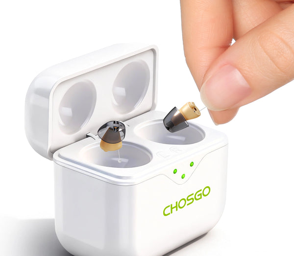 CHOSGO SmartR Smallest Rechargeable OTC Hearing Aids with AI Noise Reduction
