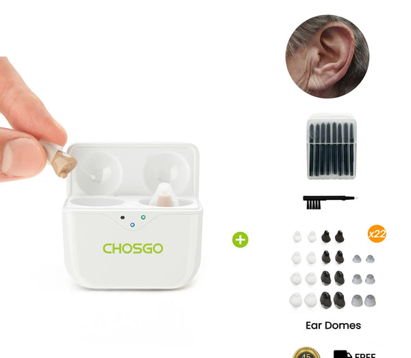 SmartR Pro Smallest Rechargeable OTC CIC Hearing Aids with AI Noise Reduction