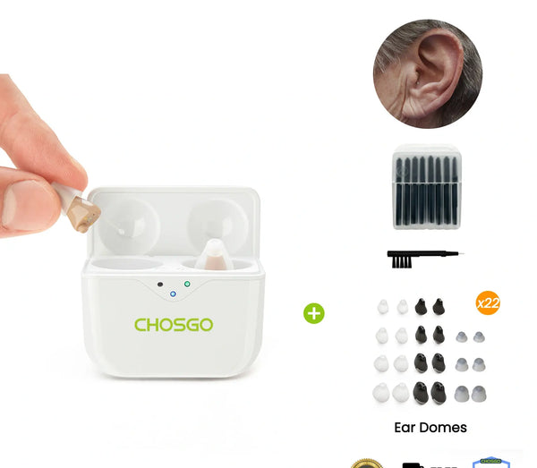 SmartR Pro Smallest Rechargeable OTC CIC Hearing Aids with AI Noise Reduction