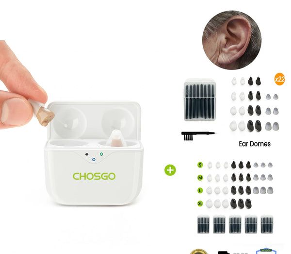 SmartR Pro Smallest Rechargeable OTC CIC Hearing Aids with AI Noise Reduction