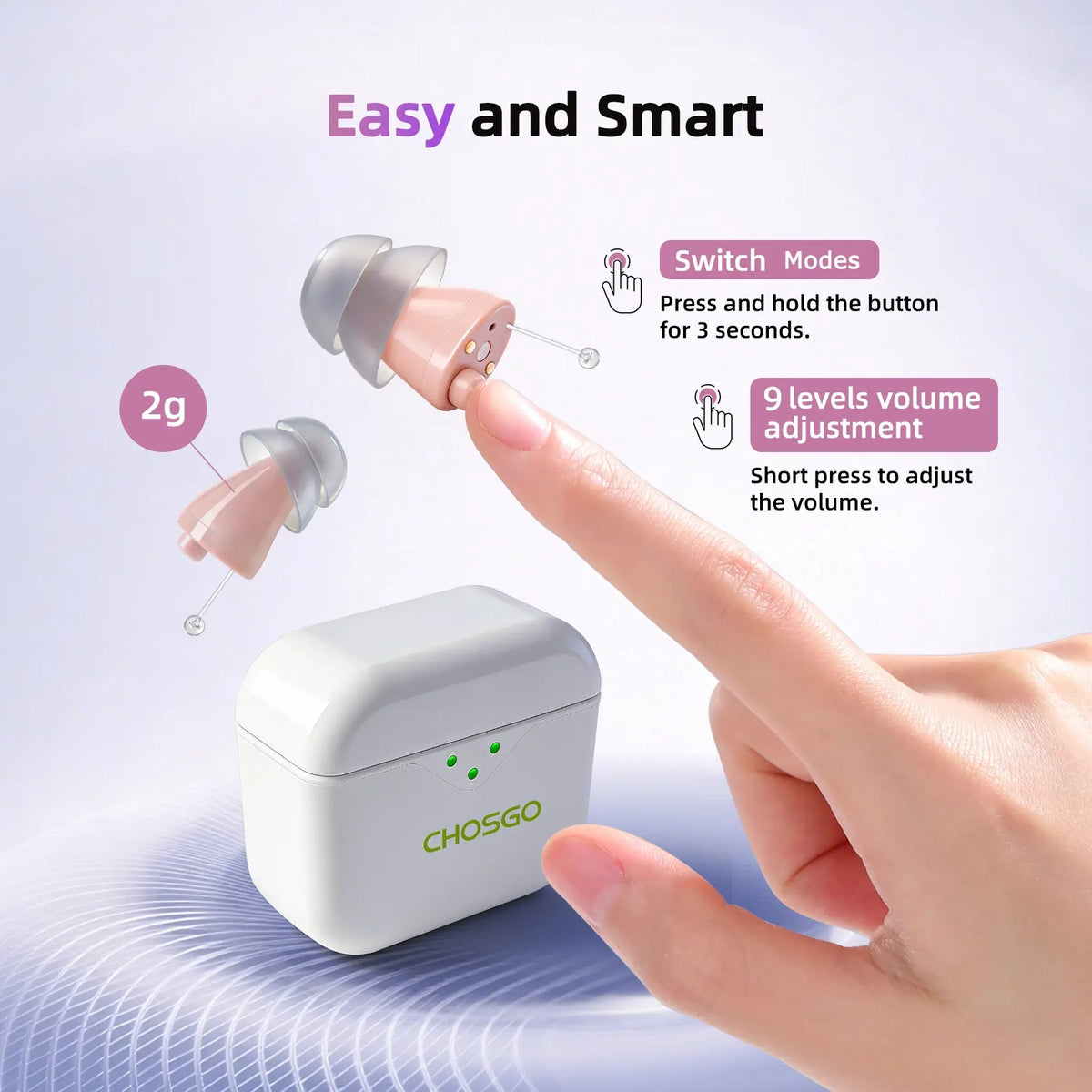 CHSOGO® SmartR Smallest Rechargeable CIC OTC Hearing Aids with AI Noise Reduction
