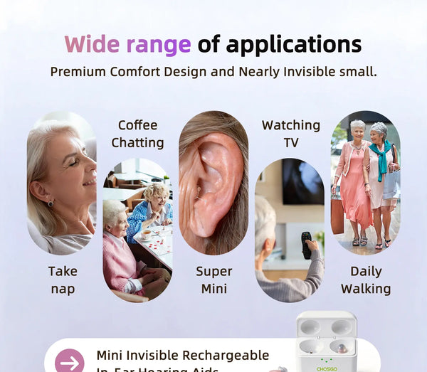 CHSOGO® SmartR Smallest Rechargeable CIC OTC Hearing Aids with AI Noise Reduction