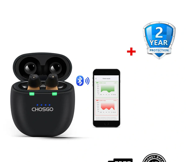 SmartU Bluetooth Hearing Aids for Seniors | AI Noise Reduction, App Self-Fit – CHOSGO