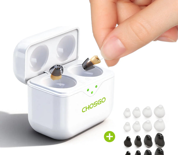 CHOSGO SmartR Smallest Rechargeable OTC Hearing Aids with AI Noise Reduction