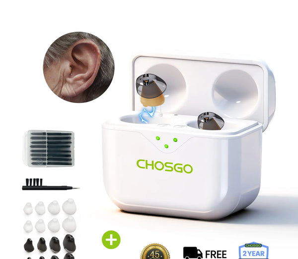 CHOSGO SmartR Smallest OTC Hearing Aids + 2-Year Protection Plan