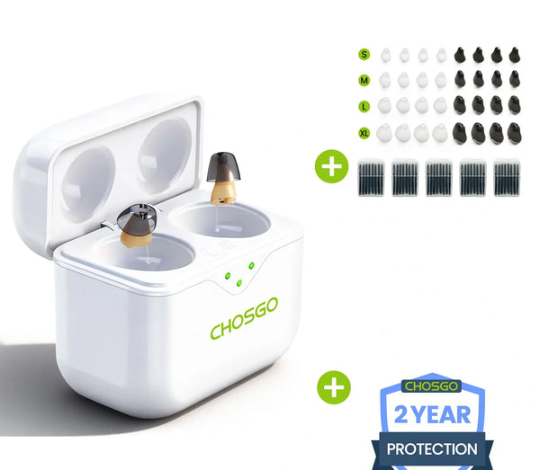 CHOSGO SmartR Smallest Rechargeable OTC Hearing Aids with AI Noise Reduction