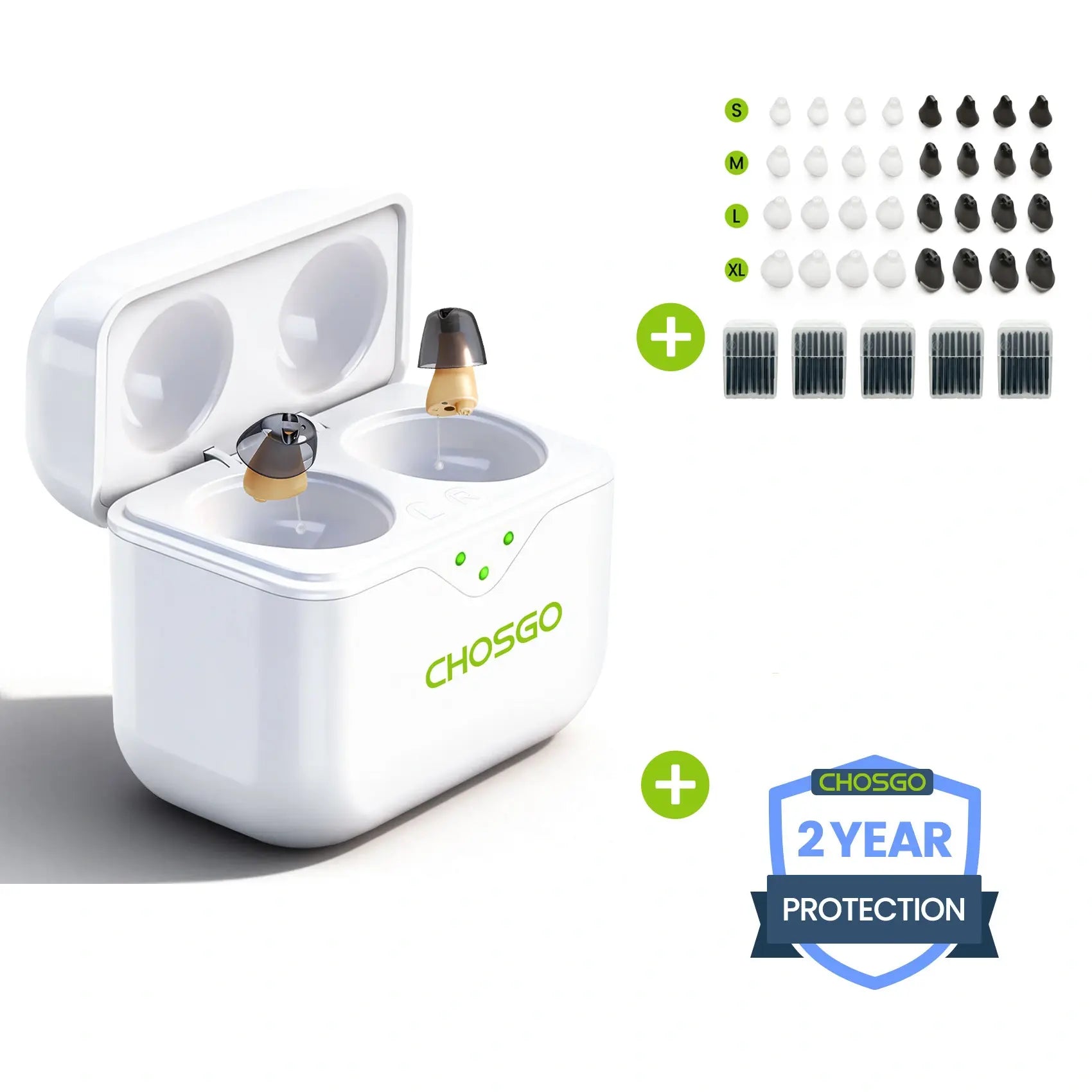 CHOSGO SmartR Smallest Rechargeable OTC Hearing Aids with AI Noise Reduction