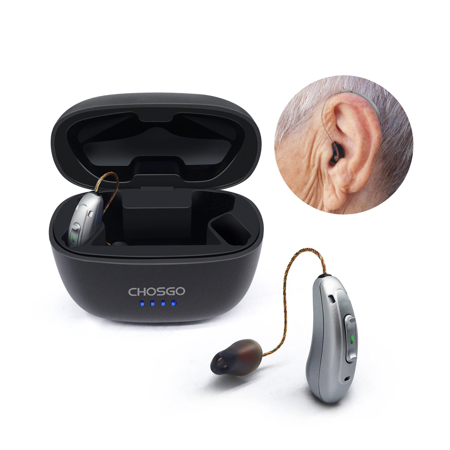 V03B Pro OTC Bluetooth Hearing Aids | AI Noise Reduction | Self-Fitting App | Calls & Music – CHOSGO