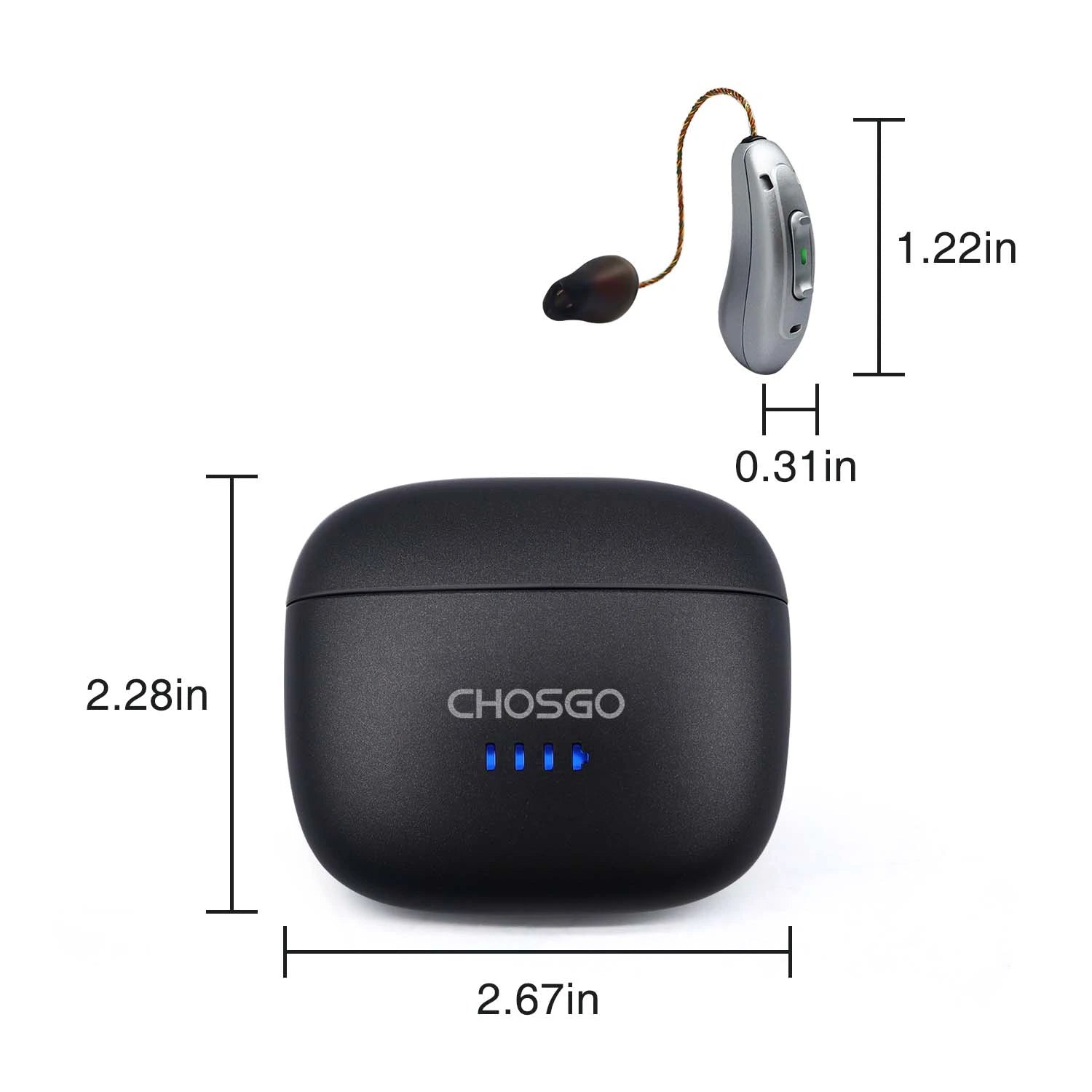V03B Pro OTC Bluetooth Hearing Aids | AI Noise Reduction | Self-Fitting App | Calls & Music – CHOSGO