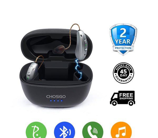 V03B Pro OTC Bluetooth Hearing Aids | AI Noise Reduction | Self-Fitting App | Calls & Music – CHOSGO