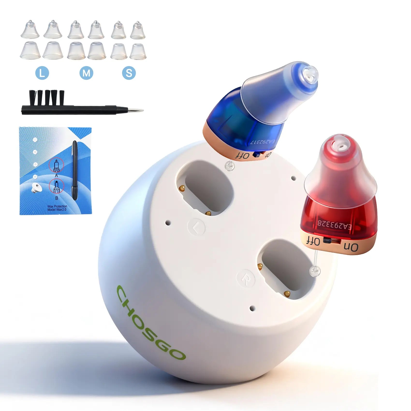 CHOSGO K19 Mini CIC Rechargeable Hearing Aids | $99 Invisible Hearing Aids for Seniors, FDA-Registered
