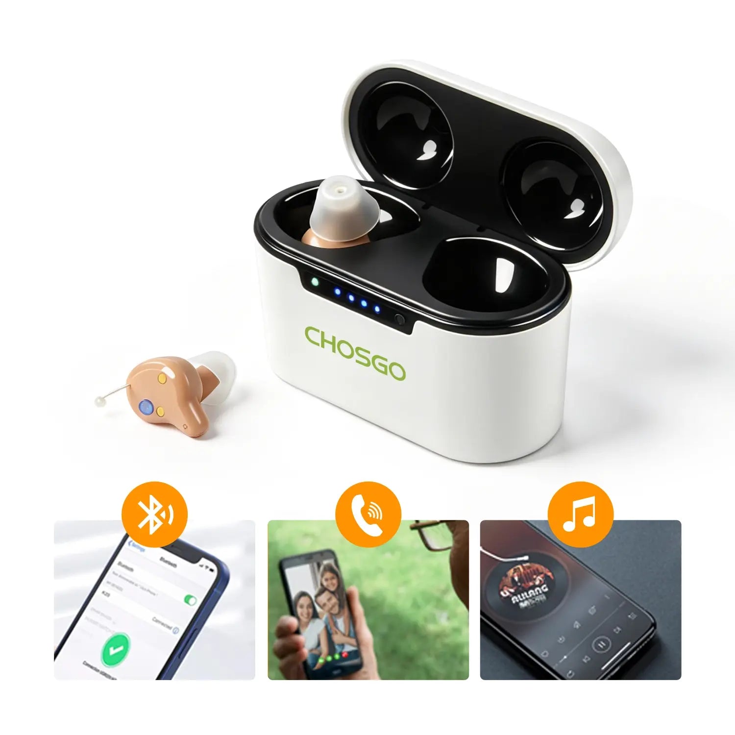 K23 Bluetooth OTC Hearing Aids for Seniors | Calling + Music Streaming – CHOSGO