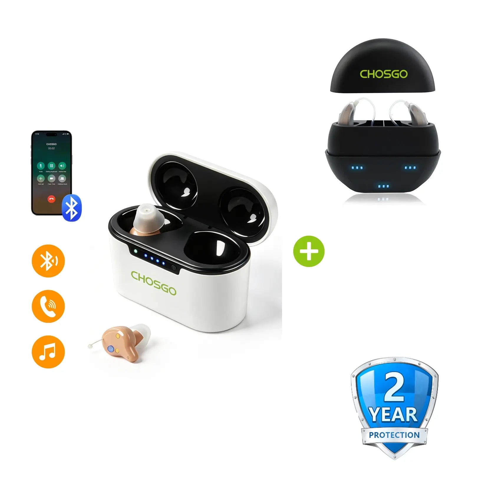 K23 Bluetooth OTC Hearing Aids for Seniors | Calling + Music Streaming – CHOSGO