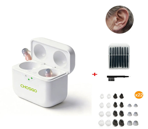 CHSOGO® SmartR Smallest Rechargeable CIC OTC Hearing Aids with AI Noise Reduction