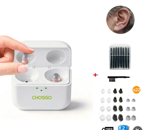 CHSOGO® SmartR Smallest Rechargeable CIC OTC Hearing Aids with AI Noise Reduction