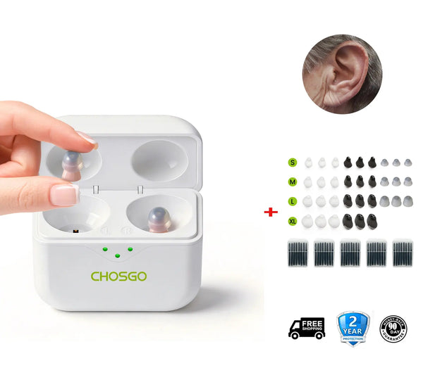 CHSOGO® SmartR Smallest Rechargeable CIC OTC Hearing Aids with AI Noise Reduction